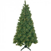 6.5 ft. Pre-Lit Half Artificial Christmas Tree with Clear Lights