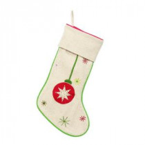 19 in. Cotton Red Ornament Stocking