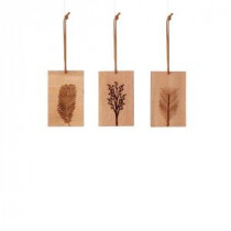 Lodge Collection Wood 4 in. Tag Burnt Pattern Ornament (3 Designs) (24-Pack)