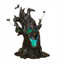 19 in. H Battery Operated Lighted Resin Halloween Haunted Tree with Sound