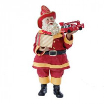 10 in. Fireman Santa Holding Toy Truck
