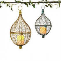 Onion Shaped Metal Wire Hanging Candle Holder (Set of 2)