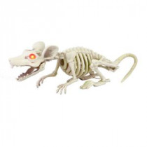 6 in. Halloween Crouching Skeleton Rat with LED Illuminated Eyes