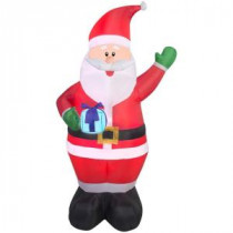 42.52 in. W x 33.47 in. D x 77.95 in. H Lighted Inflatable Santa with Present