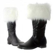Large Size 10-12 Faux Fur Trim Adult Santa Boots