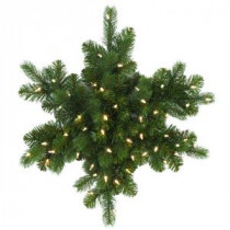 24 in. LED Pre-Lit Downswept Douglas Fir Snowflake Artificial Christmas Wreath