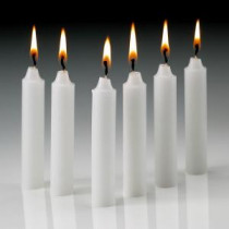 4 in. x 1/2 in. Thick White Taper Candles (Set of 60)