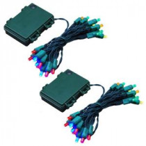 10 ft. 25-Light Multi-Color Battery Operated String Lights (Set of 2)