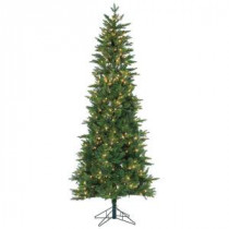 7.5 ft. Pre-Lit Natural Cut Salem Spruce Artificial Christmas Tree with Power Pole and Clear Lights