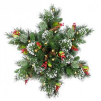 32 in. Wintry Pine Snowflake with LED Lights