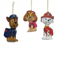 3 in. to 3.5 in. Paw Patrol Blow Mold Ornament (Set of 3)