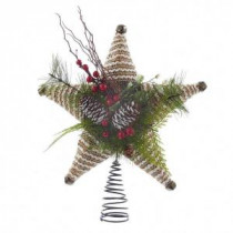 12 in. Rope Star with Pinecone Tree Topper