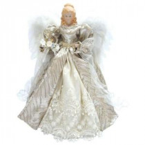 16 in. Angel Tree Topper Silver Elegance with Harp