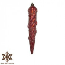North Pole Red Frosted Icicle Shatter Resistant Ornaments (6-Set)