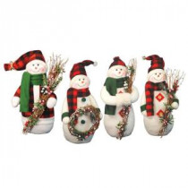 Santa's Workshop 12 in. Plaid Snowman, 4 Assorted with Decorations-2630 206516835