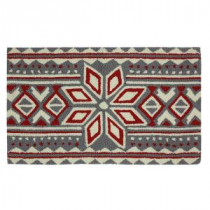 Nordic Snow 17 in. x 29 in. Hand Hooked Holiday Mat