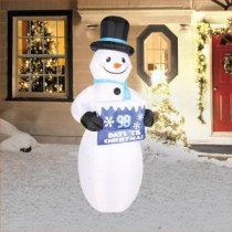 7 ft. Inflatable Electronic Countdown Sign with Snowman