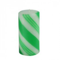 3 in. x 6 in. Scented Green Candy Cane Pillar Candle(12-Box)