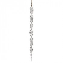 Snow Drift Collection 28 in. Glass Stripe Swirl Icicle (4-Pack)