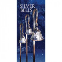 44 in. Silver Musical Pathway Bells with Shepherd&#39,s Hooks (Set of 3)