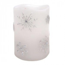 4 in. Embossed Snowflakes LED Candles (Set of 2)