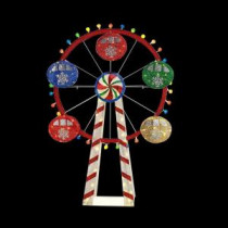 72 in. LED Lighted Mesh String Ferris Wheel