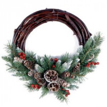 Frosted Berry Grapevine 26 in. Artificial Wreath
