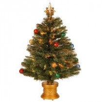 2.67 ft. Fiber Optic Fireworks Artificial Christmas Tree with Ball Ornaments