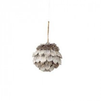 Chateaux Collection 5 in. Pinecone Swirl Ball Ornament (6-Pack)