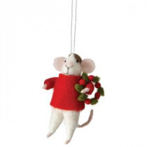 Mistletoe Mouse Festive Mouse Ornament