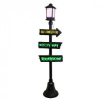 72 in. Halloween Lamppost with Mystery Light Effect
