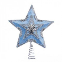 13.5 in. Pale Blue and Silver Star Tree Topper
