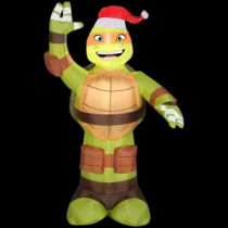 3.5 ft. LED Inflatable Michelangelo with Santa Hat