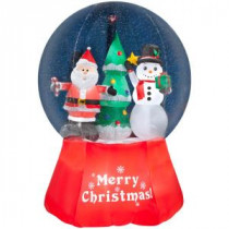 104.33 in. W x 104.33 in. D x 144.09 in. H Inflatable Snow Globe Santa with Snowman