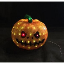 11.8 in. 80-Light White LED Decorative Pumpkin