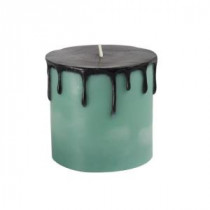 3 in. x 3 in. Halloween Drip Turquoise Pillar Candle (12-Box)