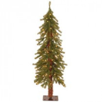 4 ft. Hickory Cedar Artificial Christmas Tree with 100 Clear Lights