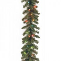 9 ft. Kincaid Spruce Garland with Multicolor Lights