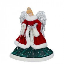 16 in. Red and Green Angel Tree Topper