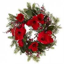24 in. Amaryllis Artificial Wreath