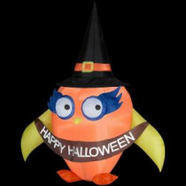 6 ft. Inflatable Halloween Owl with Banner