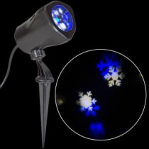 Blue and White Snowflake Projection Spotlight Stake