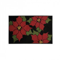 Poinsettia 20 in. x 30 in. Woven Holiday Mat