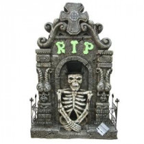 48 in. Halloween Tombstone with LED Lights and Sound and Motion Sensor