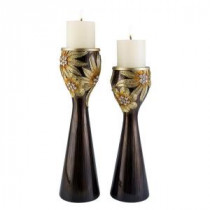 14 in. and 16 in. Golden Demeter Candle Holder Set