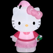 24.41 in. D x 16.54 in. W x 35.83 in. H Inflatable Hello Kitty in Pink Outfit and Hat