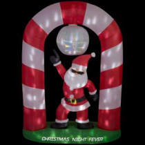 69.69 in. W x 27.56 in. D x 96.06 in. H Lighted Animated Inflatable Disco Santa Scene (POL)