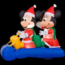 5 ft. Inflatable LED Mickey and Minnie&#39,s Sled Scene