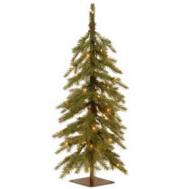 3 ft. Nordic Spruce Cedar Artificial Christmas Tree with Battery Operated Warm White LED Lights