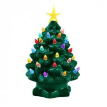 10 in. Green Nostalgic Christmas Tree with LED&#39,s